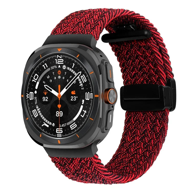 Bracelet de montre tressé à boucle magnétique pliable pour Samsung Galaxy Watch Ultra 47 mm