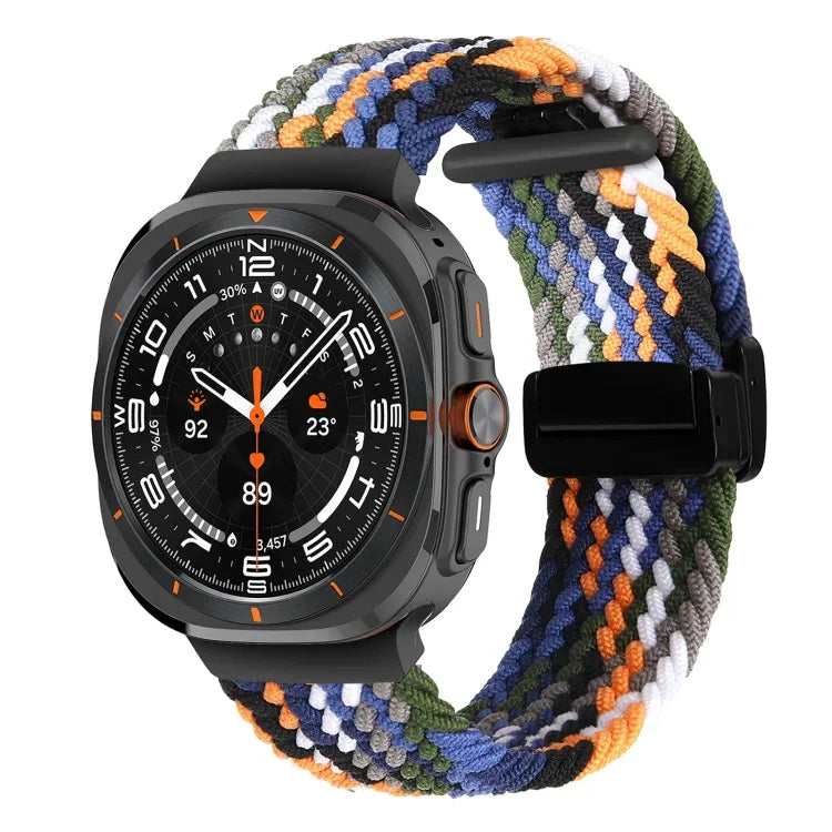 Bracelet de montre tressé à boucle magnétique pliable pour Samsung Galaxy Watch Ultra 47 mm