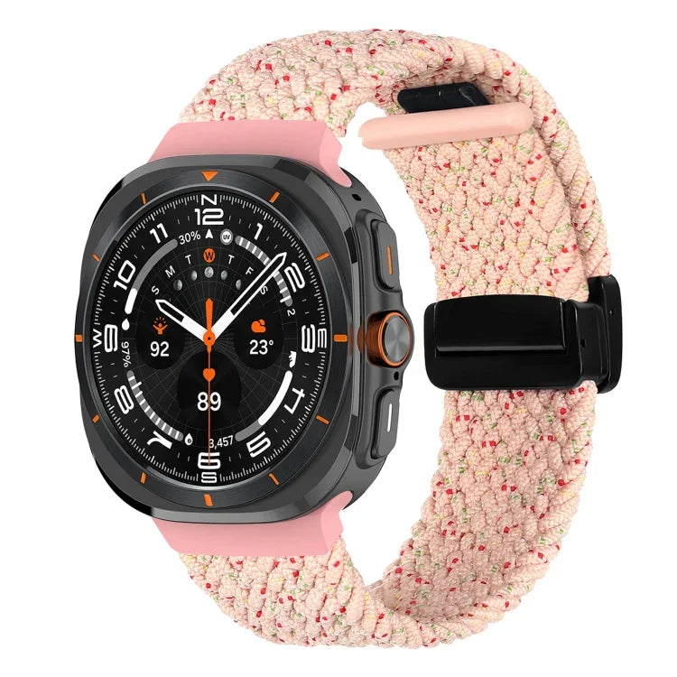 Bracelet de montre tressé à boucle magnétique pliable pour Samsung Galaxy Watch Ultra 47 mm