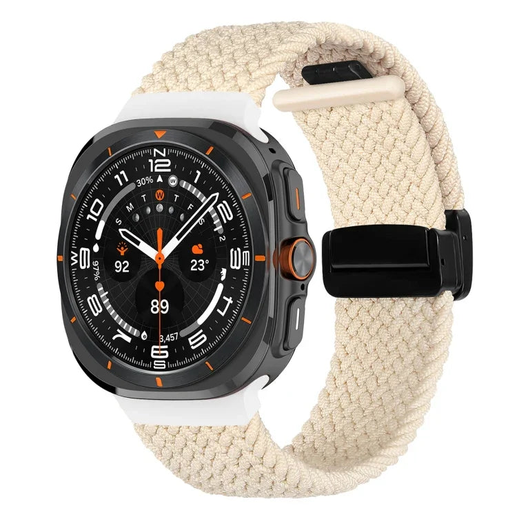 Bracelet de montre tressé à boucle magnétique pliable pour Samsung Galaxy Watch Ultra 47 mm