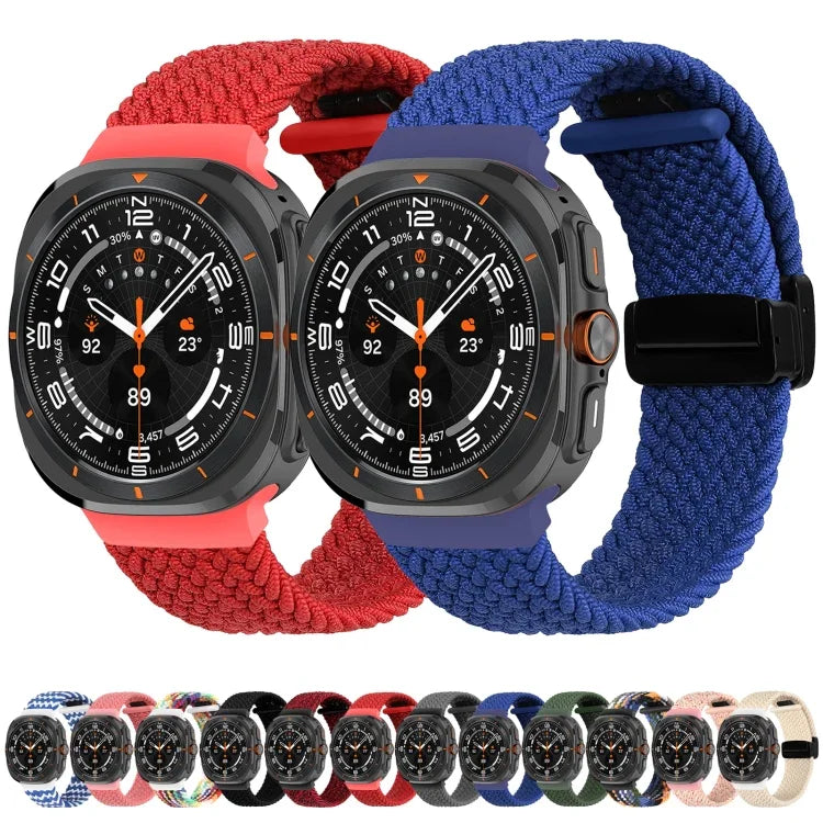 Bracelet de montre tressé à boucle magnétique pliable pour Samsung Galaxy Watch Ultra 47 mm