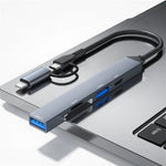 Hub convertisseur d'extension ADS-805 8 broches + Type-C vers USB-C + USB 2.0 / 3.0 + lecteur de carte SD / TF, ADS-805