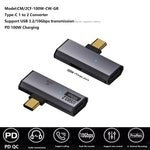 Adaptateur convertisseur OTG USB-C / Type-C mâle vers double USB3.2/10Gbps Type-C femelle, Adaptateur de charge PD100W, double Type-C