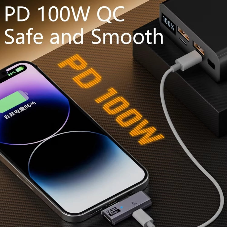 Adaptateur convertisseur OTG USB-C / Type-C mâle vers double USB3.2/10Gbps Type-C femelle, Adaptateur de charge PD100W, double Type-C