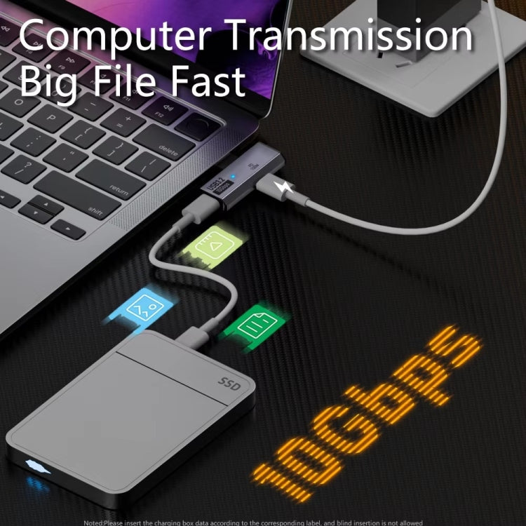 Adaptateur convertisseur OTG USB-C / Type-C mâle vers double USB3.2/10Gbps Type-C femelle, Adaptateur de charge PD100W, double Type-C