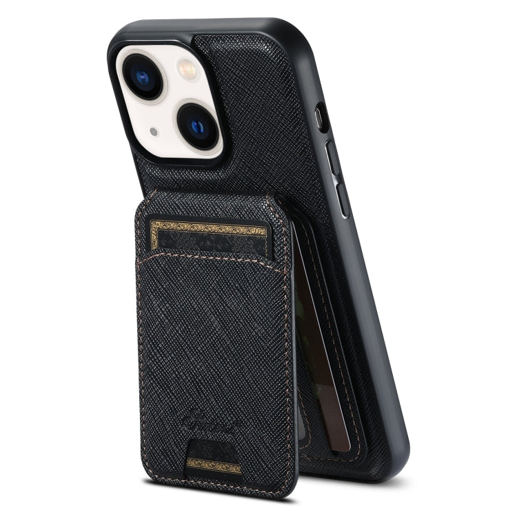 Coque portefeuille en cuir Suteni H18 Cross Grain MagSafe, pour iPhone 13 Pro Max, iPhone 13 Pro, iPhone 13, iPhone 12, iPhone 12 Pro Max, iPhone 12 Pro