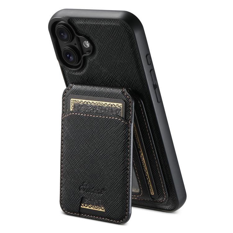 Étui téléphone en cuir Suteni H18 Cross Grain MagSafe avec portefeuille, pour iPhone 17 Pro Max, iPhone 17 Pro, iPhone 17, iPhone Air, iPhone 16 Pro Max, iPhone 16 Pro, iPhone 16 Plus, iPhone 16, iPhone 15 Pro Max, iPhone 15 Pro