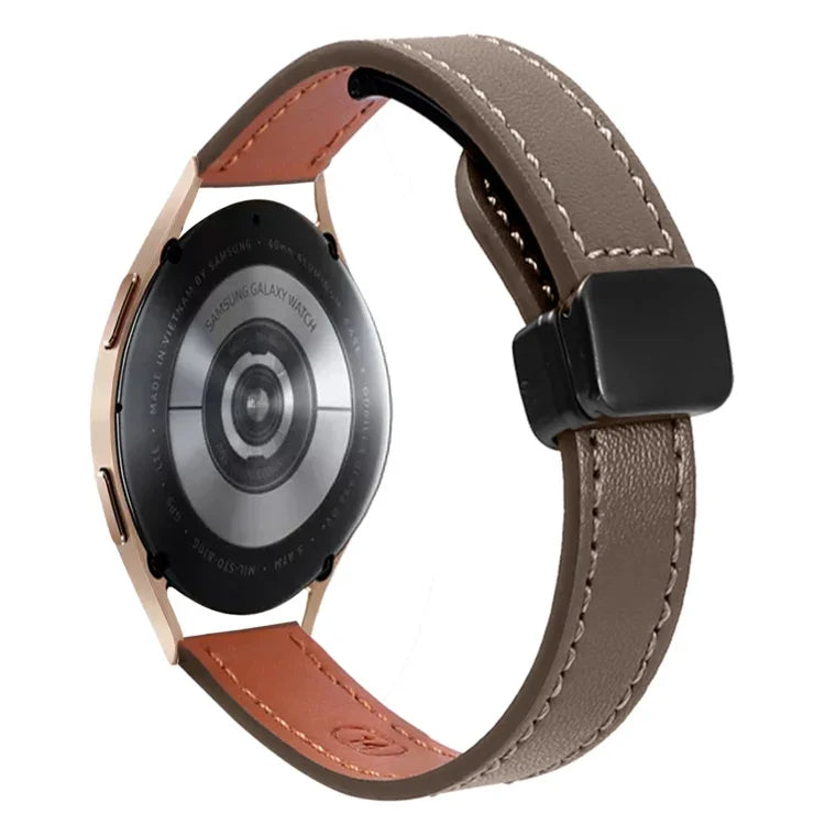 Bracelet de Montre en Cuir Microfibre Slim à Boucle Magnétique 20mm, Pour Samsung Galaxy Watch 4 40 / 44mm, Pour Samsung Galaxy Watch 4 Classic 42 / 46mm