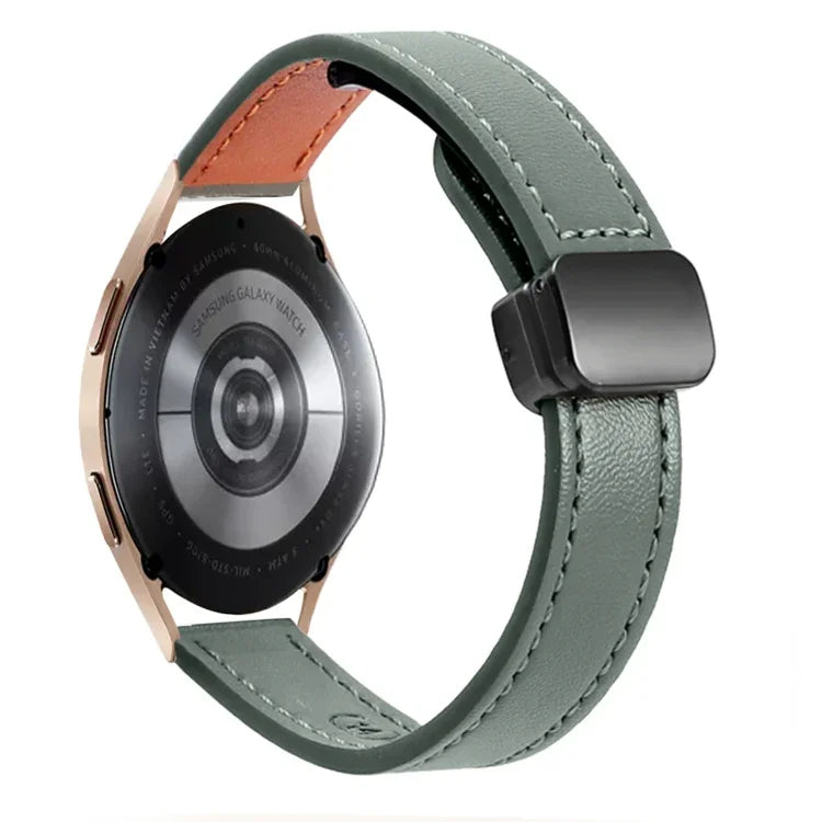 Bracelet de Montre en Cuir Microfibre Slim à Boucle Magnétique 20mm, Pour Samsung Galaxy Watch 4 40 / 44mm, Pour Samsung Galaxy Watch 4 Classic 42 / 46mm