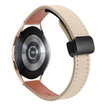 Bracelet de Montre en Cuir Microfibre Slim à Boucle Magnétique 20mm, Pour Samsung Galaxy Watch 4 40 / 44mm, Pour Samsung Galaxy Watch 4 Classic 42 / 46mm