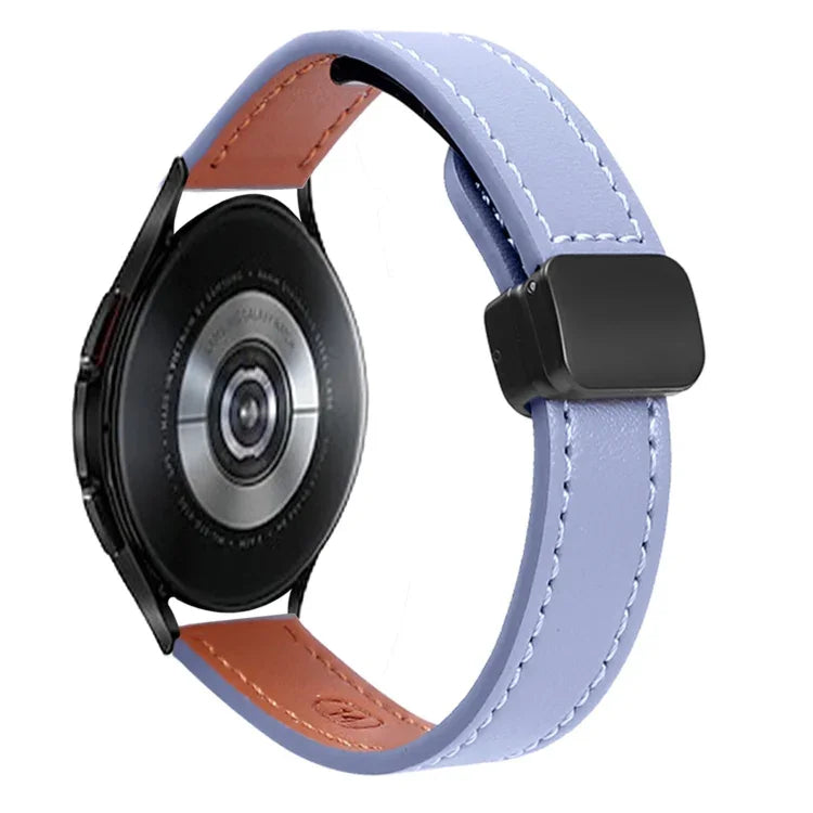 Bracelet de Montre en Cuir Microfibre Slim à Boucle Magnétique 20mm, Pour Samsung Galaxy Watch 4 40 / 44mm, Pour Samsung Galaxy Watch 4 Classic 42 / 46mm