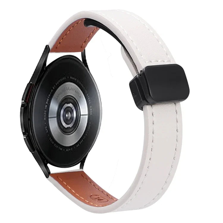 Bracelet de Montre en Cuir Microfibre Slim à Boucle Magnétique 20mm, Pour Samsung Galaxy Watch 4 40 / 44mm, Pour Samsung Galaxy Watch 4 Classic 42 / 46mm