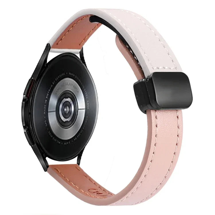 Bracelet de Montre en Cuir Microfibre Slim à Boucle Magnétique 20mm, Pour Samsung Galaxy Watch 4 40 / 44mm, Pour Samsung Galaxy Watch 4 Classic 42 / 46mm