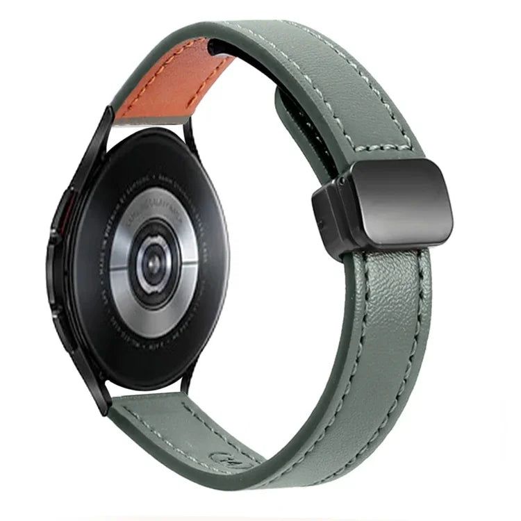 Bracelet de Montre en Cuir Microfibre Slim à Boucle Magnétique 20mm, Pour Samsung Galaxy Watch 4 40 / 44mm, Pour Samsung Galaxy Watch 4 Classic 42 / 46mm