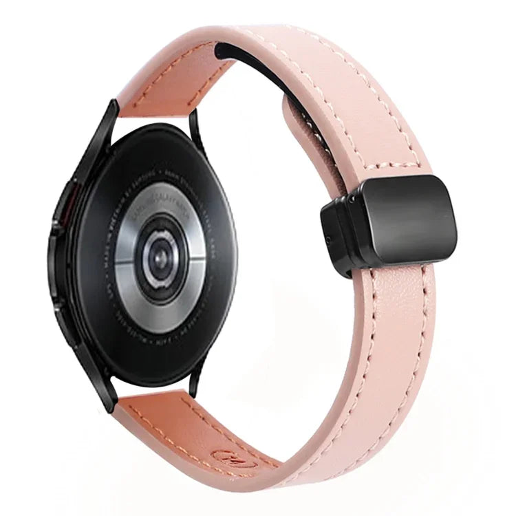 Bracelet de Montre en Cuir Microfibre Slim à Boucle Magnétique 20mm, Pour Samsung Galaxy Watch 4 40 / 44mm, Pour Samsung Galaxy Watch 4 Classic 42 / 46mm
