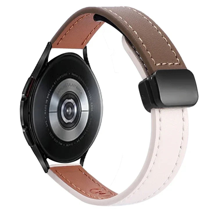 Bracelet de Montre en Cuir Microfibre Slim à Boucle Magnétique 20mm, Pour Samsung Galaxy Watch 4 40 / 44mm, Pour Samsung Galaxy Watch 4 Classic 42 / 46mm