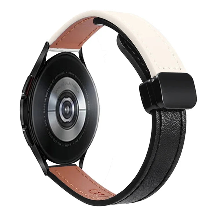 Bracelet de Montre en Cuir Microfibre Slim à Boucle Magnétique 20mm, Pour Samsung Galaxy Watch 4 40 / 44mm, Pour Samsung Galaxy Watch 4 Classic 42 / 46mm