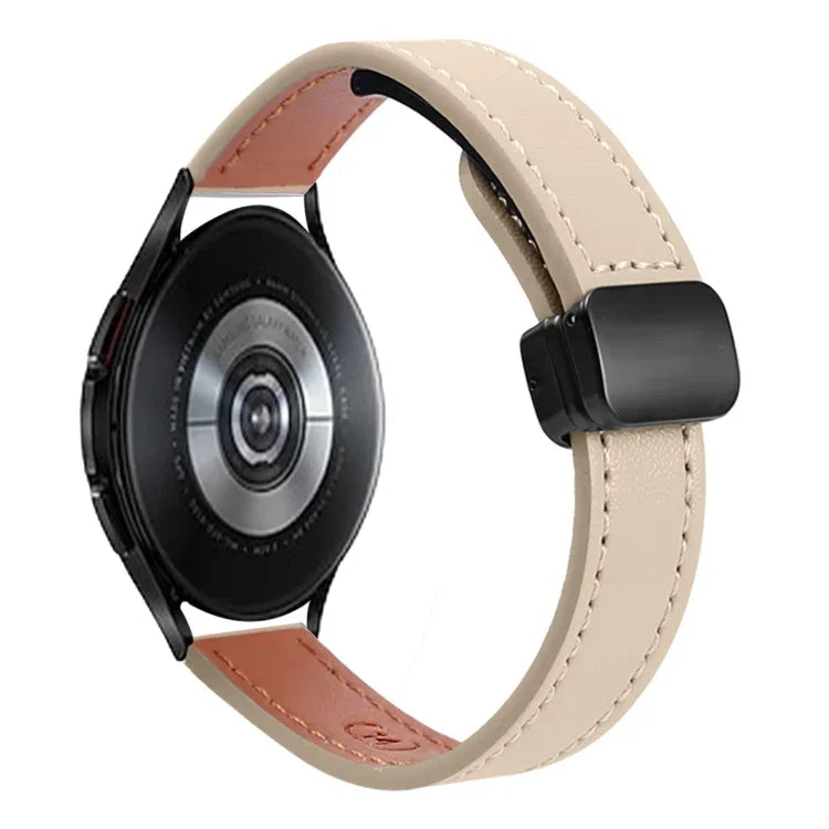 Bracelet de Montre en Cuir Microfibre Slim à Boucle Magnétique 20mm, Pour Samsung Galaxy Watch 4 40 / 44mm, Pour Samsung Galaxy Watch 4 Classic 42 / 46mm