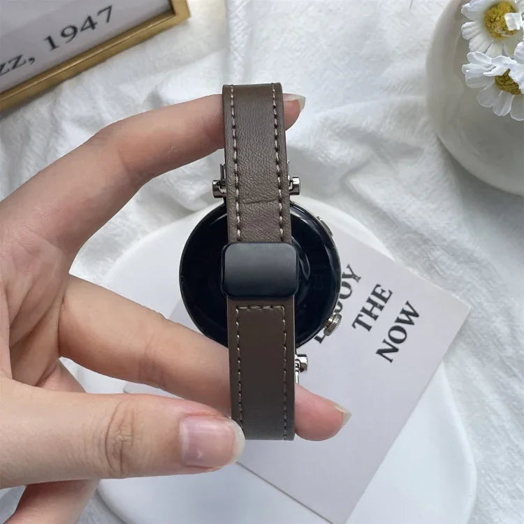 Bracelet de Montre en Cuir Microfibre Slim à Boucle Magnétique 20mm, Pour Samsung Galaxy Watch 4 40 / 44mm, Pour Samsung Galaxy Watch 4 Classic 42 / 46mm