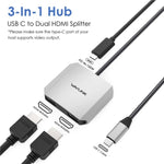Convertisseur WAVLINK UHP510 Pro 87W PD USB C vers double HD 4K 60Hz pour moniteur