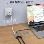 Convertisseur WAVLINK UHP510 Pro 87W PD USB C vers double HD 4K 60Hz pour moniteur