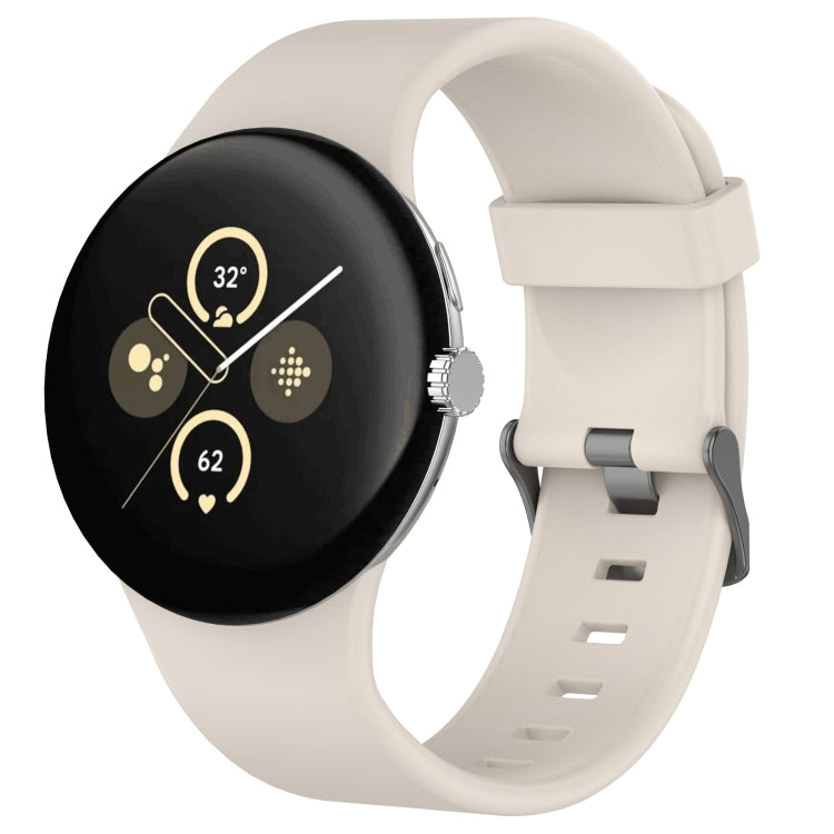Bracelet de montre en silicone uni pour Google Pixel Watch 4 / Watch 3 45 mm