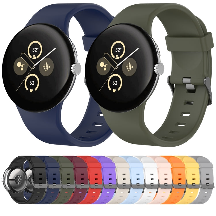 Bracelet de montre en silicone uni pour Google Pixel Watch 4 / Watch 3 45 mm