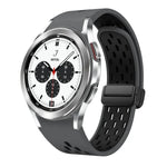 Two Color Magnetic Folding Black Buckle Silicone Watch Band, For Samsung Galaxy Watch 7 40 / 44mm, For Samsung Galaxy Watch 5 40 / 44mm, For Samsung Galaxy Watch 4 40 / 44mm, For Samsung Galaxy Watch 4 Classic 42 / 46mm