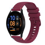 Bracelet de montre en silicone ondulé à points cousus 20mm, pour Samsung Galaxy Watch FE 40mm, pour Samsung Galaxy Watch 7 40 / 44mm, pour Samsung Galaxy Watch 6 Classic 43 / 47mm, pour Samsung Galaxy Watch 6 40 / 44mm