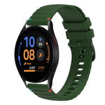 Bracelet de montre en silicone ondulé à points cousus 20mm, pour Samsung Galaxy Watch FE 40mm, pour Samsung Galaxy Watch 7 40 / 44mm, pour Samsung Galaxy Watch 6 Classic 43 / 47mm, pour Samsung Galaxy Watch 6 40 / 44mm
