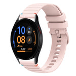 Bracelet de montre en silicone ondulé à points cousus 20mm, pour Samsung Galaxy Watch FE 40mm, pour Samsung Galaxy Watch 7 40 / 44mm, pour Samsung Galaxy Watch 6 Classic 43 / 47mm, pour Samsung Galaxy Watch 6 40 / 44mm