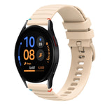 Bracelet de montre en silicone ondulé à points cousus 20mm, pour Samsung Galaxy Watch FE 40mm, pour Samsung Galaxy Watch 7 40 / 44mm, pour Samsung Galaxy Watch 6 Classic 43 / 47mm, pour Samsung Galaxy Watch 6 40 / 44mm