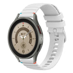 Bracelet de montre en silicone 20mm ondulé à points cousus, pour Samsung Galaxy Watch 5 40 / 44mm, pour Samsung Galaxy Watch 5 Pro 45mm, pour Samsung Galaxy Watch 4 40 / 44mm, pour Samsung Galaxy Watch 4 Classic 42 / 46mm