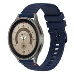 Bracelet de montre en silicone 20mm ondulé à points cousus, pour Samsung Galaxy Watch 5 40 / 44mm, pour Samsung Galaxy Watch 5 Pro 45mm, pour Samsung Galaxy Watch 4 40 / 44mm, pour Samsung Galaxy Watch 4 Classic 42 / 46mm