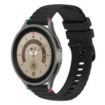 Bracelet de montre en silicone 20mm ondulé à points cousus, pour Samsung Galaxy Watch 5 40 / 44mm, pour Samsung Galaxy Watch 5 Pro 45mm, pour Samsung Galaxy Watch 4 40 / 44mm, pour Samsung Galaxy Watch 4 Classic 42 / 46mm