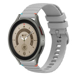 Bracelet de montre en silicone 20mm ondulé à points cousus, pour Samsung Galaxy Watch 5 40 / 44mm, pour Samsung Galaxy Watch 5 Pro 45mm, pour Samsung Galaxy Watch 4 40 / 44mm, pour Samsung Galaxy Watch 4 Classic 42 / 46mm