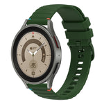 Bracelet de montre en silicone 20mm ondulé à points cousus, pour Samsung Galaxy Watch 5 40 / 44mm, pour Samsung Galaxy Watch 5 Pro 45mm, pour Samsung Galaxy Watch 4 40 / 44mm, pour Samsung Galaxy Watch 4 Classic 42 / 46mm