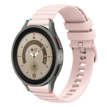 Bracelet de montre en silicone 20mm ondulé à points cousus, pour Samsung Galaxy Watch 5 40 / 44mm, pour Samsung Galaxy Watch 5 Pro 45mm, pour Samsung Galaxy Watch 4 40 / 44mm, pour Samsung Galaxy Watch 4 Classic 42 / 46mm