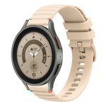 Bracelet de montre en silicone 20mm ondulé à points cousus, pour Samsung Galaxy Watch 5 40 / 44mm, pour Samsung Galaxy Watch 5 Pro 45mm, pour Samsung Galaxy Watch 4 40 / 44mm, pour Samsung Galaxy Watch 4 Classic 42 / 46mm