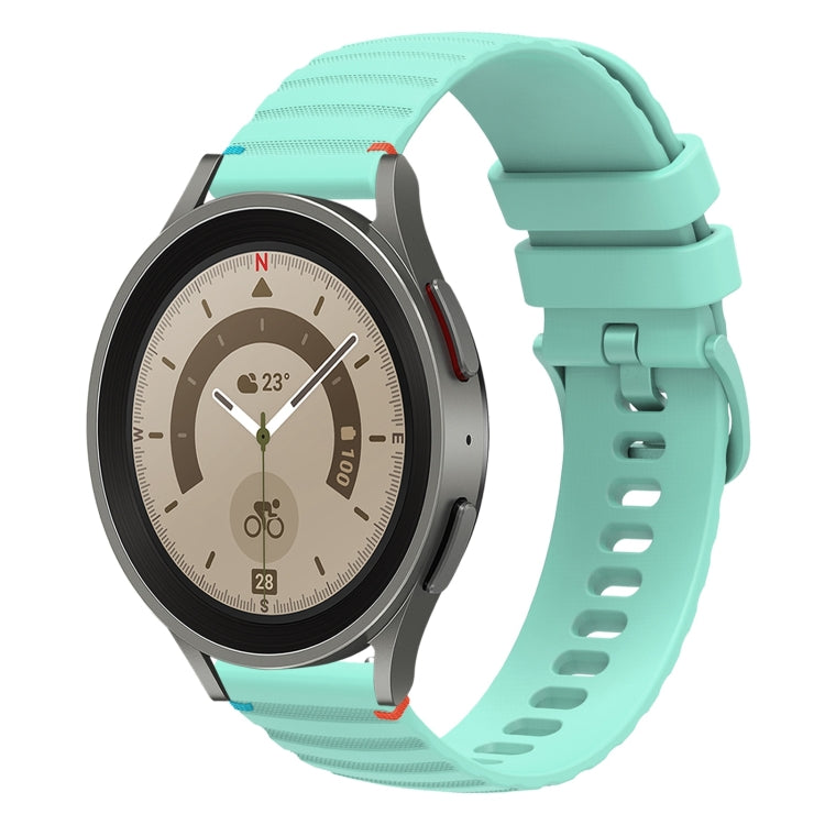 Bracelet de montre en silicone 20mm ondulé à points cousus, pour Samsung Galaxy Watch 5 40 / 44mm, pour Samsung Galaxy Watch 5 Pro 45mm, pour Samsung Galaxy Watch 4 40 / 44mm, pour Samsung Galaxy Watch 4 Classic 42 / 46mm