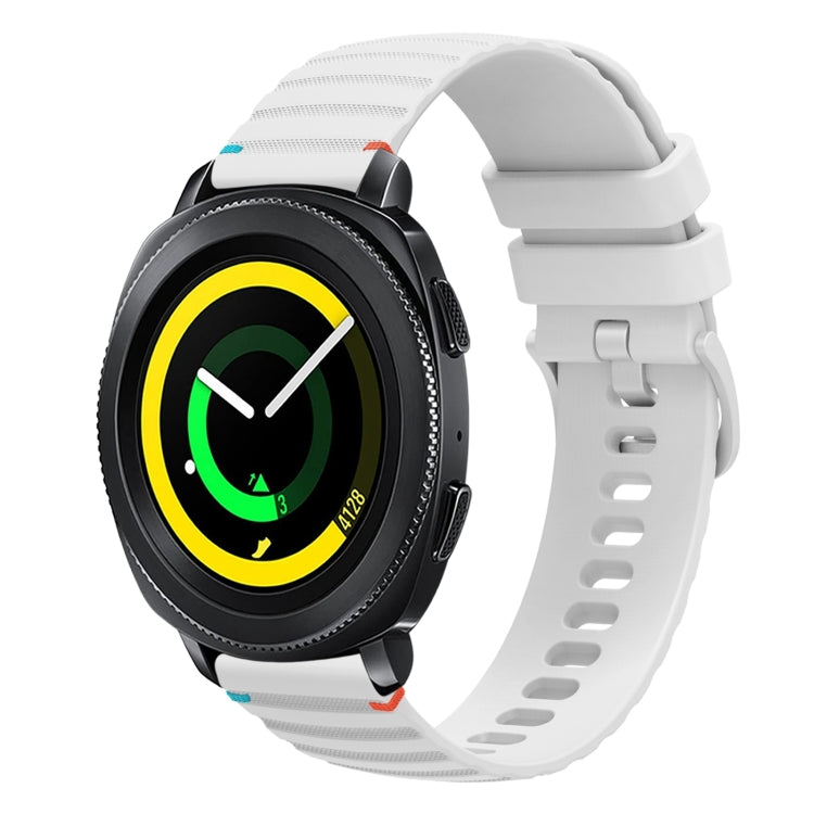 Bracelet de montre en silicone 20mm ondulé à points cousus, pour Samsung Galaxy Gear Sport, pour Samsung Galaxy Watch Active 2, pour Samsung Galaxy Watch3 41mm, pour Samsung Galaxy Watch Active