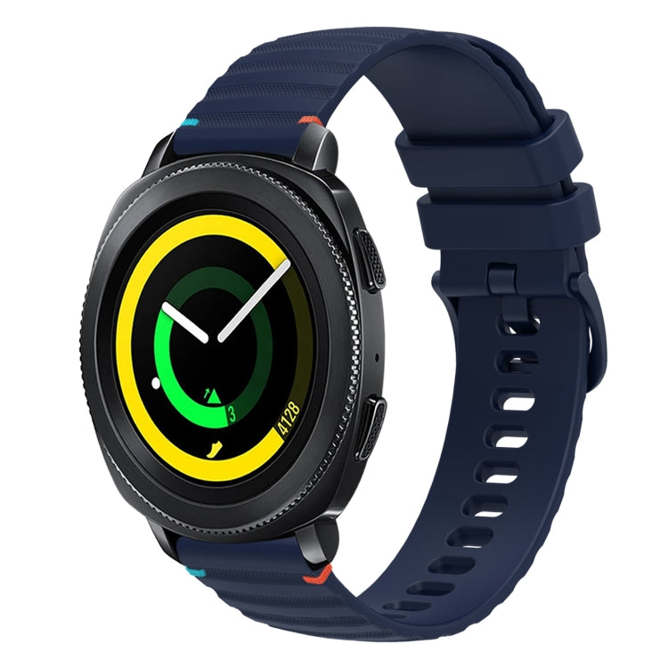 Bracelet de montre en silicone 20mm ondulé à points cousus, pour Samsung Galaxy Gear Sport, pour Samsung Galaxy Watch Active 2, pour Samsung Galaxy Watch3 41mm, pour Samsung Galaxy Watch Active