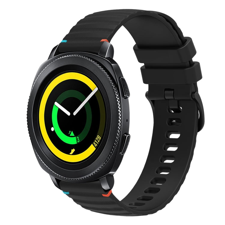 Bracelet de montre en silicone 20mm ondulé à points cousus, pour Samsung Galaxy Gear Sport, pour Samsung Galaxy Watch Active 2, pour Samsung Galaxy Watch3 41mm, pour Samsung Galaxy Watch Active