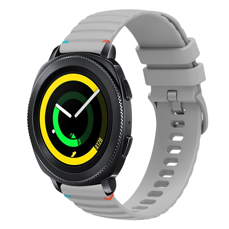 Bracelet de montre en silicone 20mm ondulé à points cousus, pour Samsung Galaxy Gear Sport, pour Samsung Galaxy Watch Active 2, pour Samsung Galaxy Watch3 41mm, pour Samsung Galaxy Watch Active