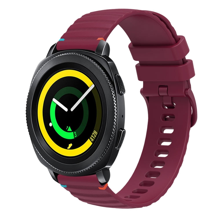 Bracelet de montre en silicone 20mm ondulé à points cousus, pour Samsung Galaxy Gear Sport, pour Samsung Galaxy Watch Active 2, pour Samsung Galaxy Watch3 41mm, pour Samsung Galaxy Watch Active