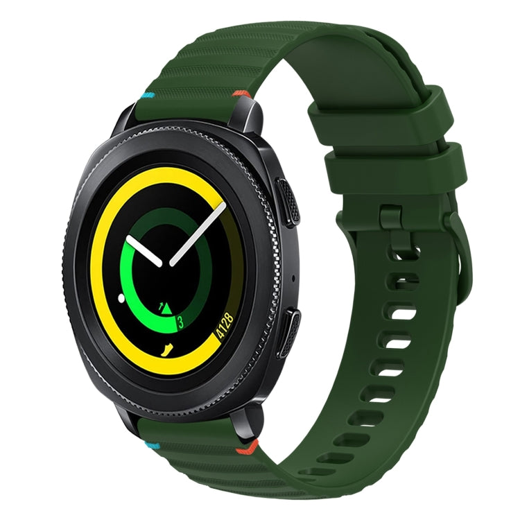 Bracelet de montre en silicone 20mm ondulé à points cousus, pour Samsung Galaxy Gear Sport, pour Samsung Galaxy Watch Active 2, pour Samsung Galaxy Watch3 41mm, pour Samsung Galaxy Watch Active