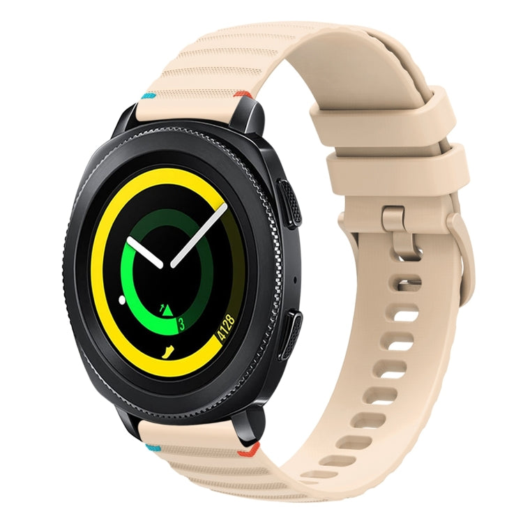 Bracelet de montre en silicone 20mm ondulé à points cousus, pour Samsung Galaxy Gear Sport, pour Samsung Galaxy Watch Active 2, pour Samsung Galaxy Watch3 41mm, pour Samsung Galaxy Watch Active