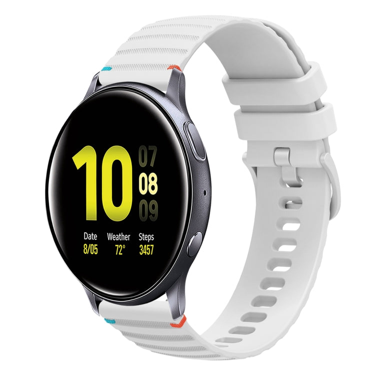 Bracelet de montre en silicone 20mm ondulé à points cousus, pour Samsung Galaxy Gear Sport, pour Samsung Galaxy Watch Active 2, pour Samsung Galaxy Watch3 41mm, pour Samsung Galaxy Watch Active