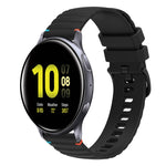 Bracelet de montre en silicone 20mm ondulé à points cousus, pour Samsung Galaxy Gear Sport, pour Samsung Galaxy Watch Active 2, pour Samsung Galaxy Watch3 41mm, pour Samsung Galaxy Watch Active