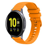 Bracelet de montre en silicone 20mm ondulé à points cousus, pour Samsung Galaxy Gear Sport, pour Samsung Galaxy Watch Active 2, pour Samsung Galaxy Watch3 41mm, pour Samsung Galaxy Watch Active